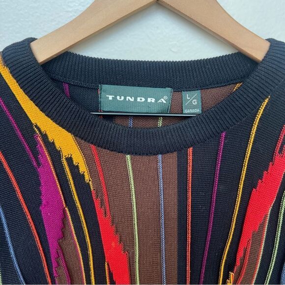 VTG Tundra Canada 1990’s COOGI Style Multicolored Sweater Size Large 3D Texture - Picture 2 of 9